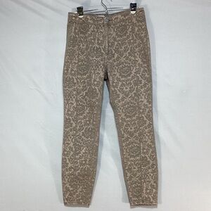 Pilcro Beige Floral hi rise denim jeggings